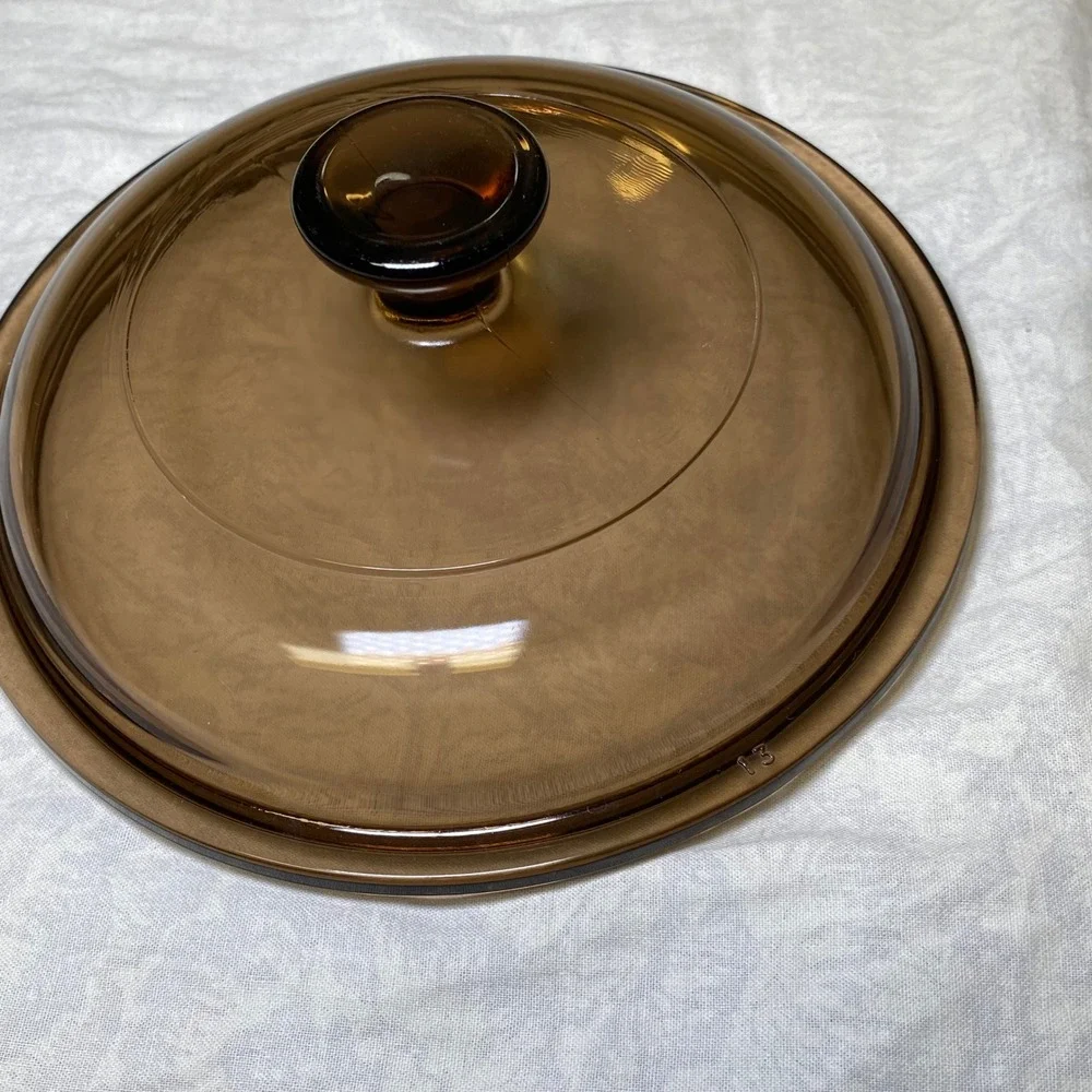 Vintage Pyrex V-1-C Amber Glass Replacement Lid 6-1/4